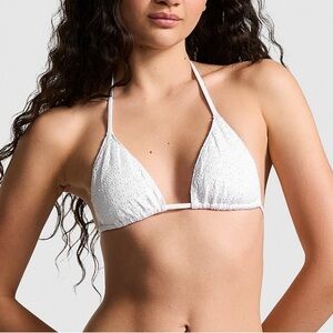 PINK Victoria's Secret White Triangle Bikini